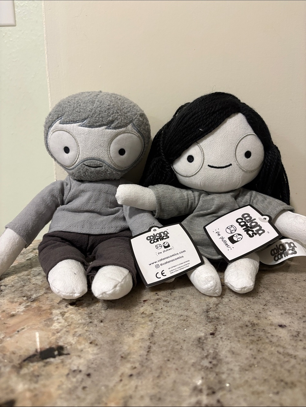 Adorables CottonOn Kids Plush Doll Pair - Grey & Black
